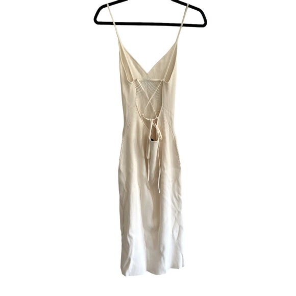 NEW RAG & BONE Asher Ribbed Midi Dress in Ivory size large - Picture 9 of 11